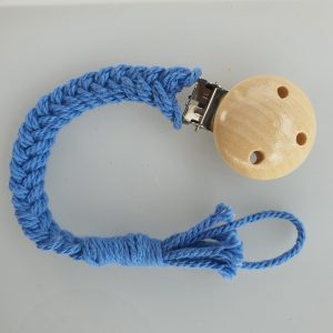 Macramé speenkoord blauw