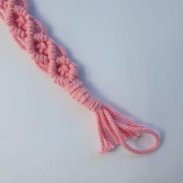 Macramé speenkoord roze - Afbeelding 2