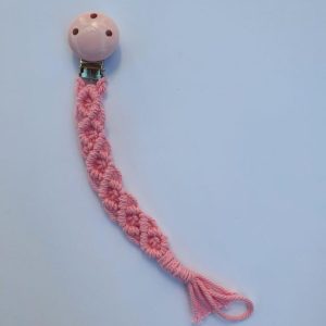 Macramé speenkoord roze